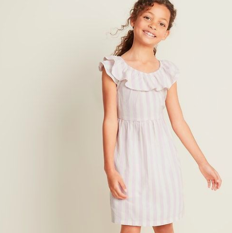 pink striped dress for girl