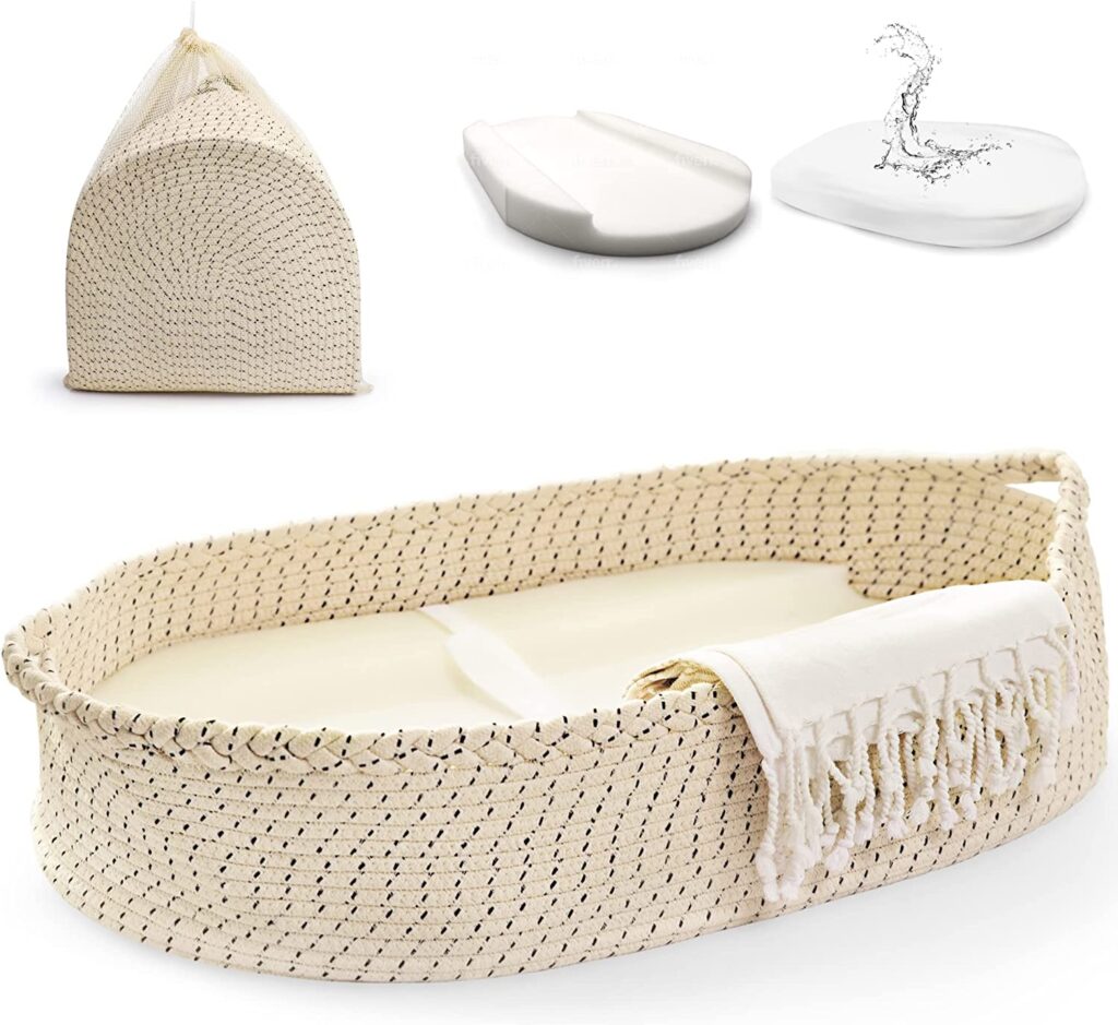 moses basket for newborn lifestyle session