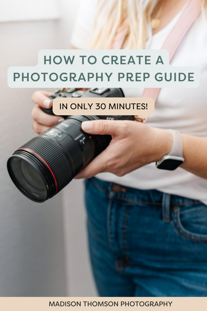 how to write a photography prep guide