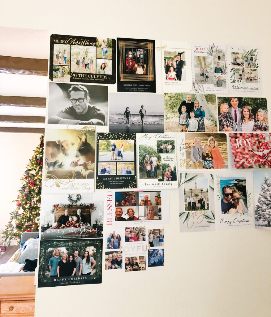 how to display christmas cards